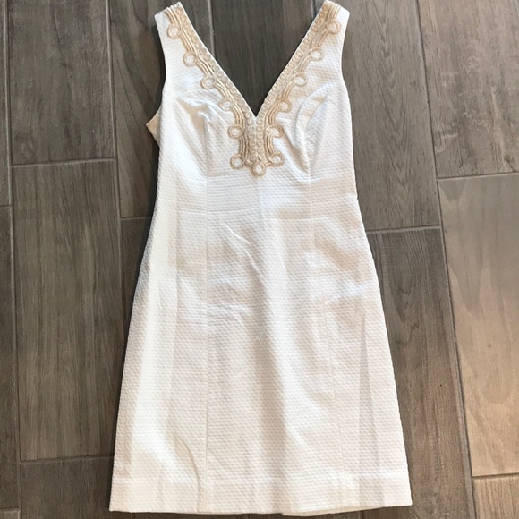 White and gold Lilly Pulitzer dress size 2 - Picture 1 of 4